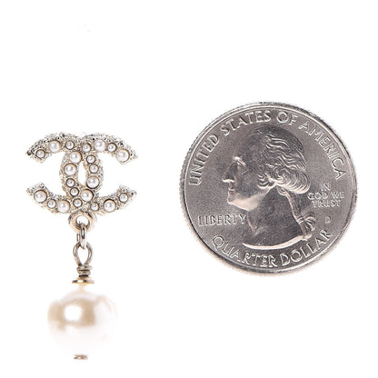Chanel Pearl CC Drop Earrings Light Gold 2 of 5