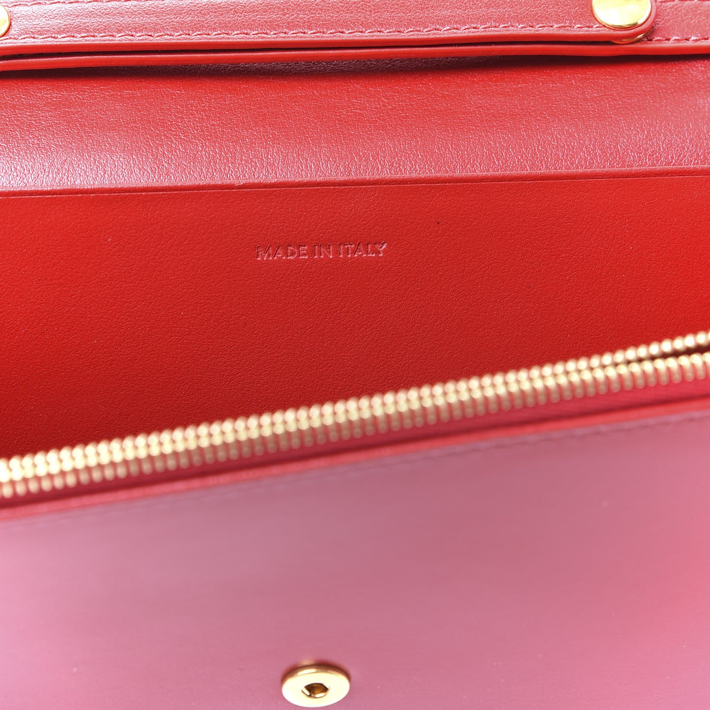 Shiny Smooth Calfskin C Wallet On Chain Bag Red