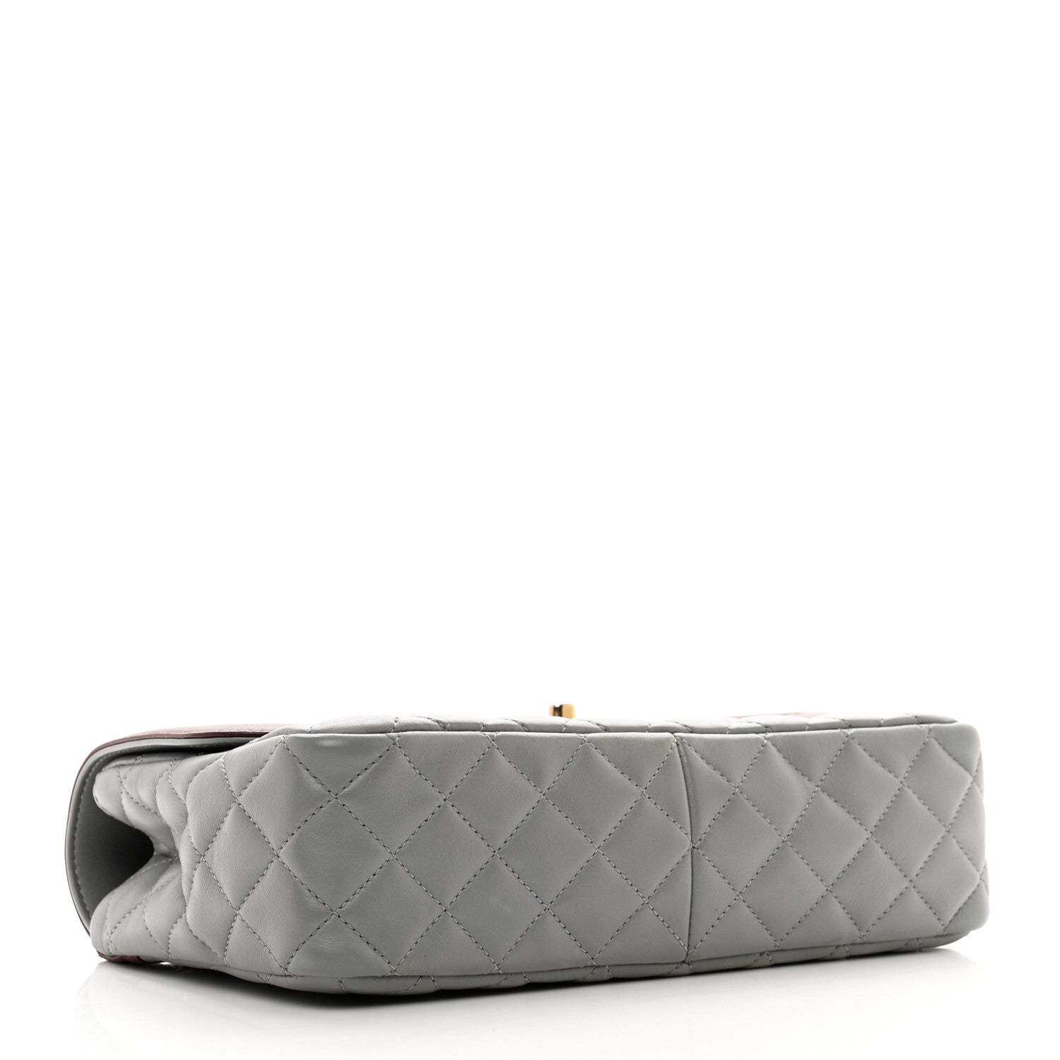 Chanel Lambskin Quilted Medium Two Tone Day Flap Grey Burgundy Grey Burgundy 4 of 11