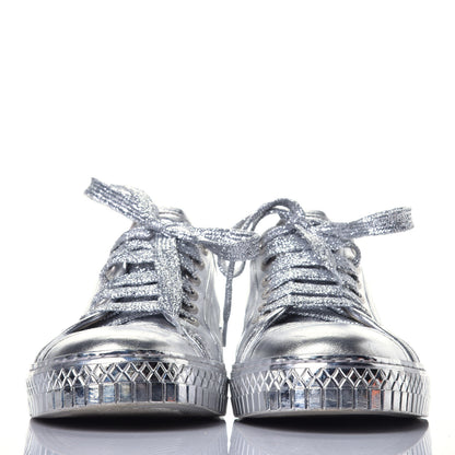Chanel Laminated Lambskin Sneakers 39.5 Silver 2 of 10