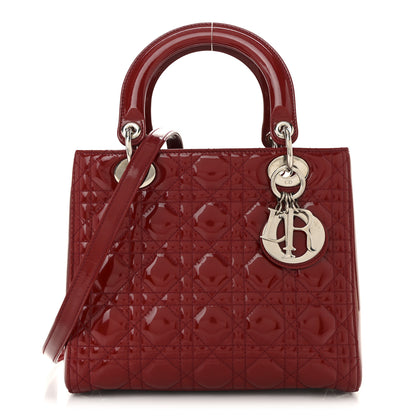 Christian Dior Patent Cannage Medium Lady Dior Red 1 of 15