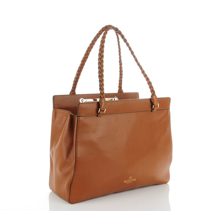 Valentino Garavani Vitello Lace Demetra Satchel Cognac 3 of 8