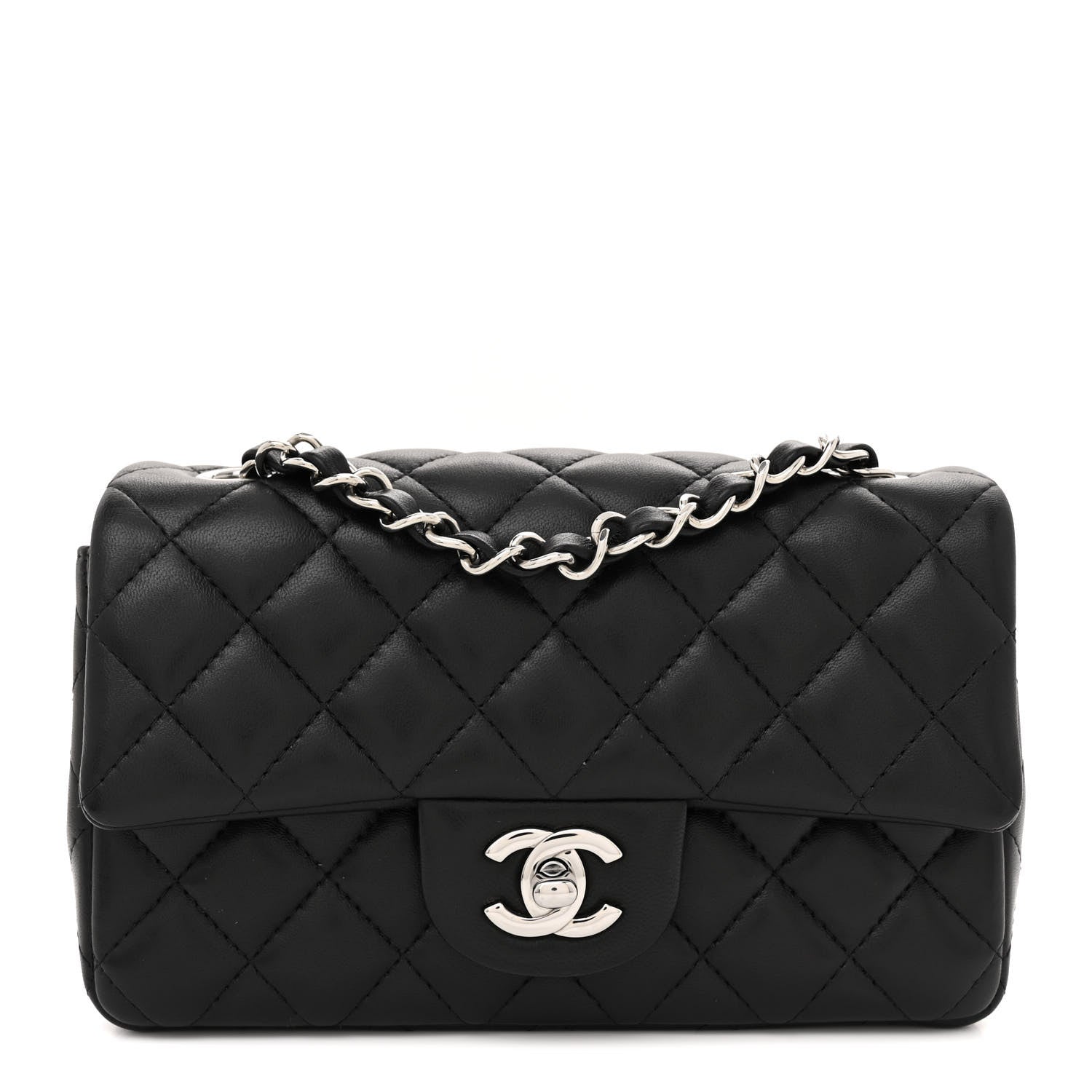 Chanel Lambskin Quilted Mini Rectangular Flap Black 1 of 10