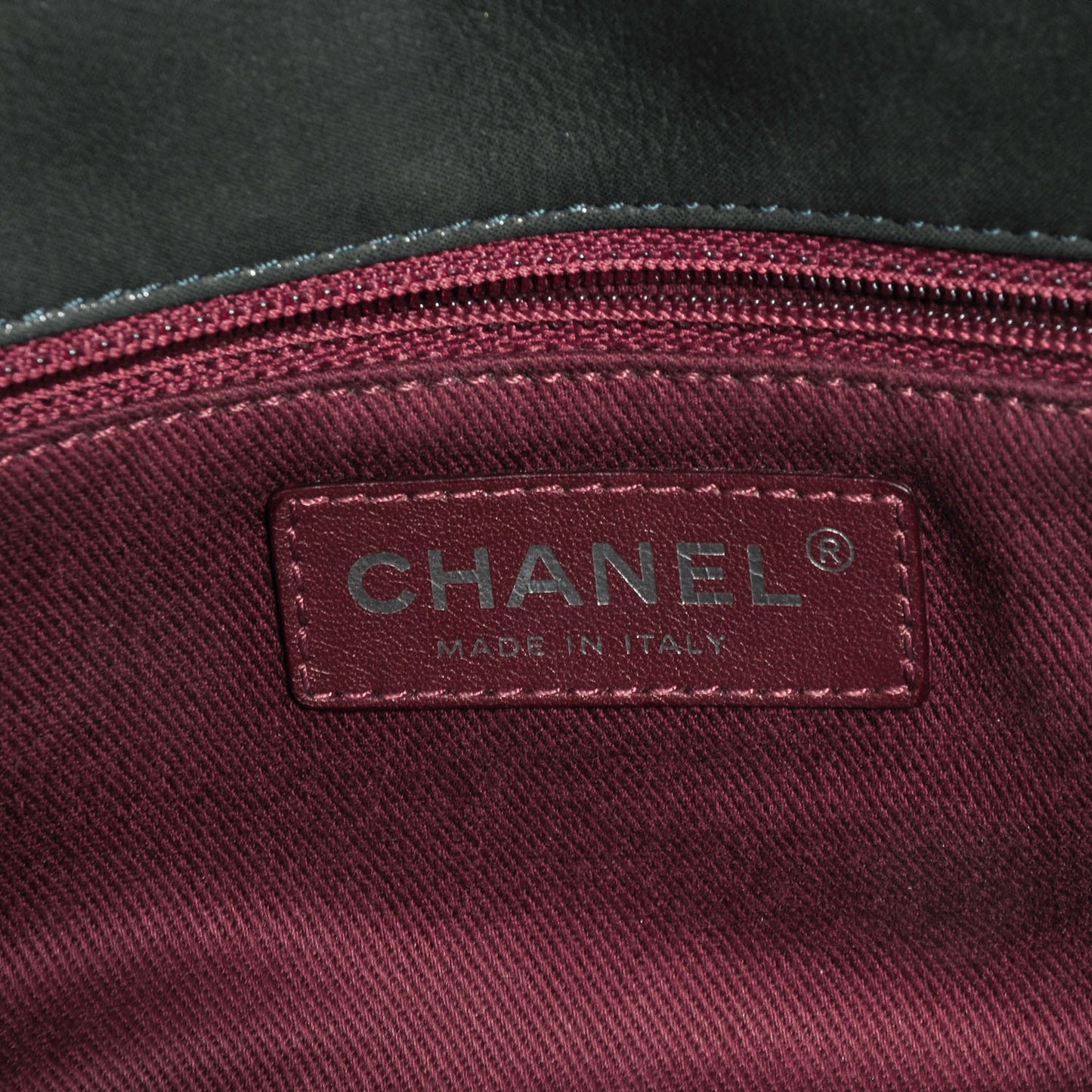 Iridescent Calfskin In The Mix Medium Flap Dark Green