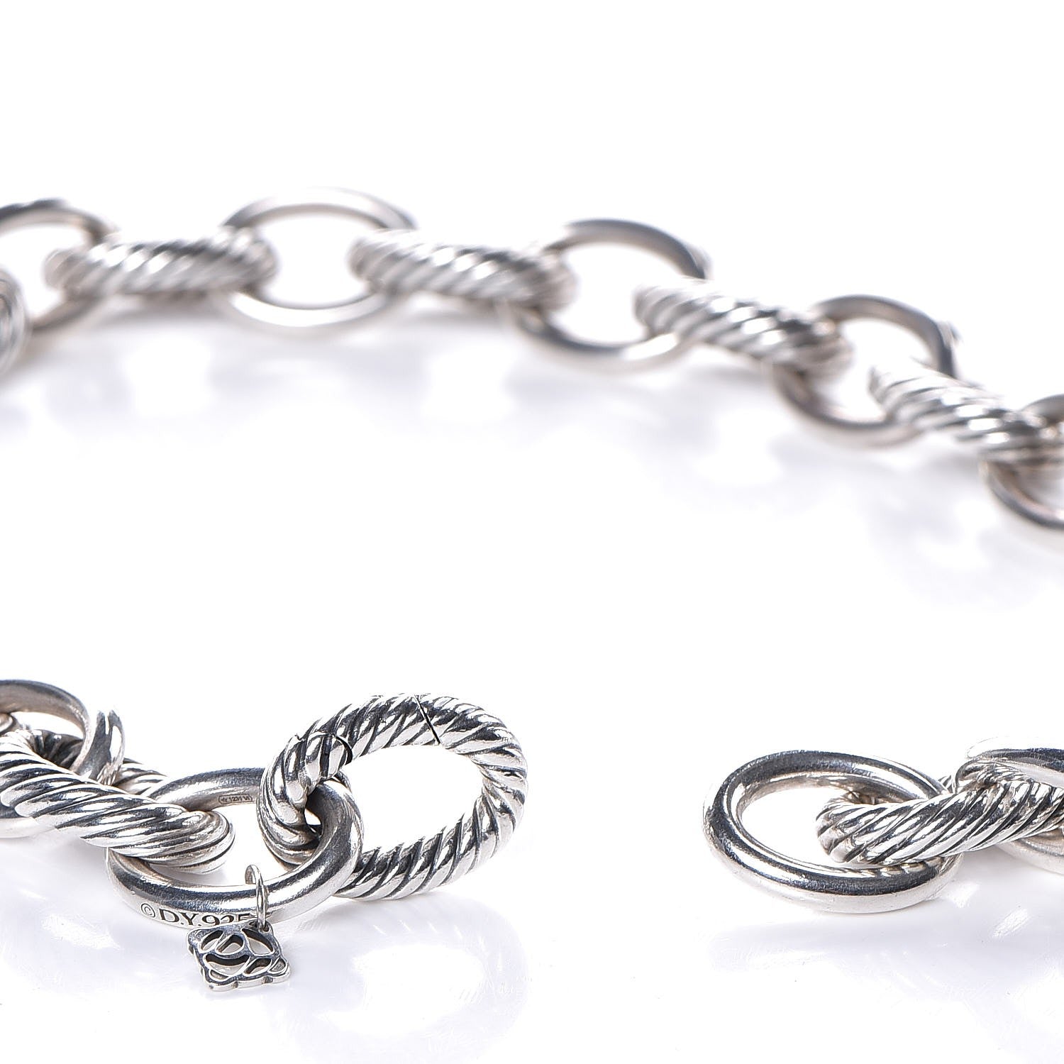 David Yurman Sterling Silver 16mm Large Oval Link Necklace 5 of 7