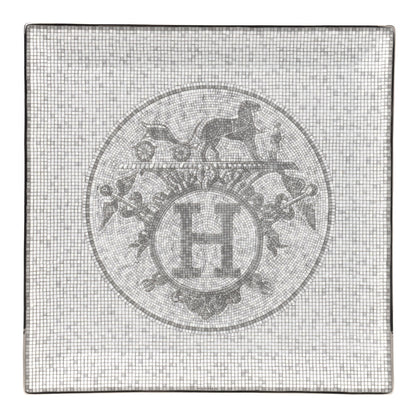 Hermes Porcelain Mosaique au 24 Platine Square Plate 1 of 5