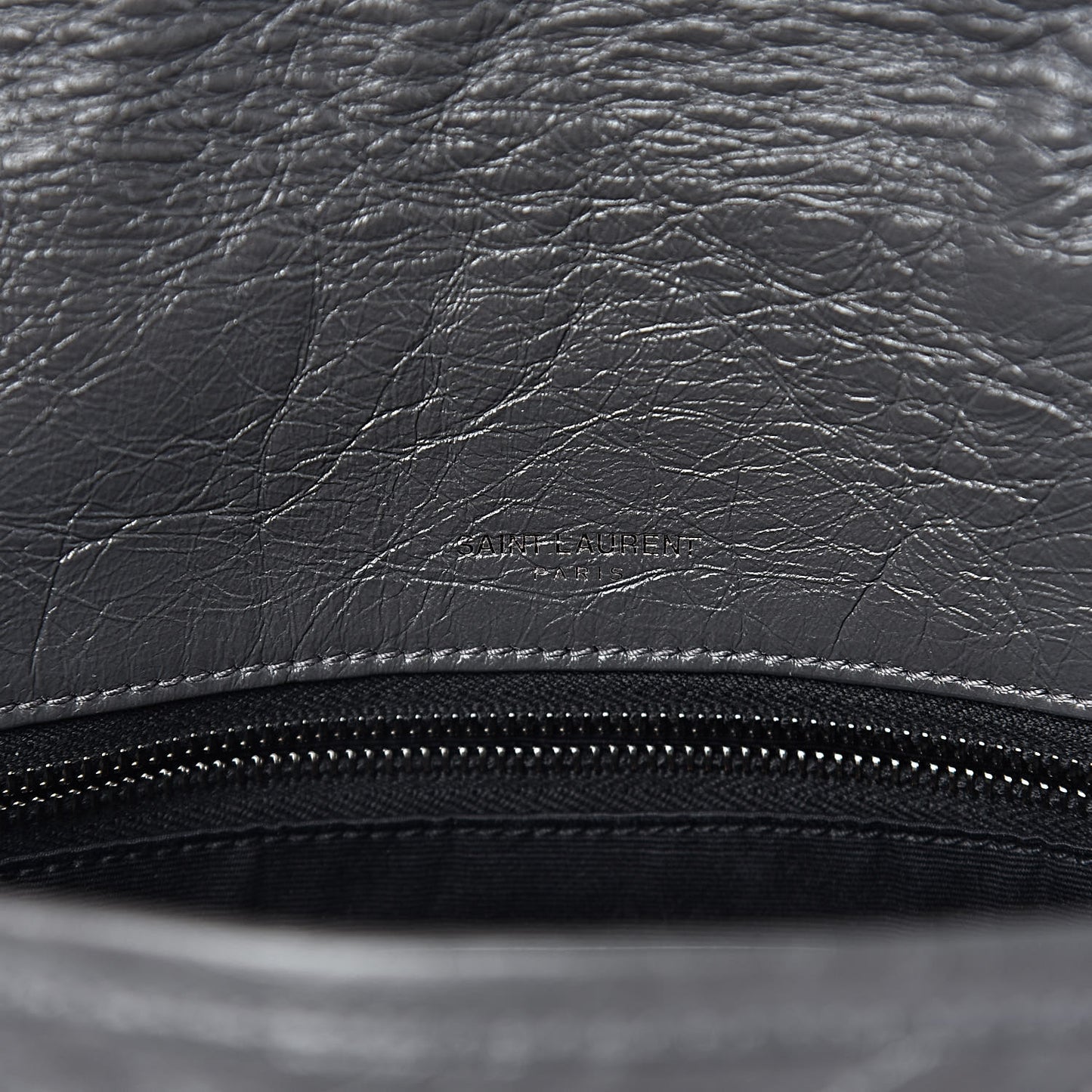 Crinkled Calfskin Matelasse Monogram Medium Niki Chain Satchel Fog