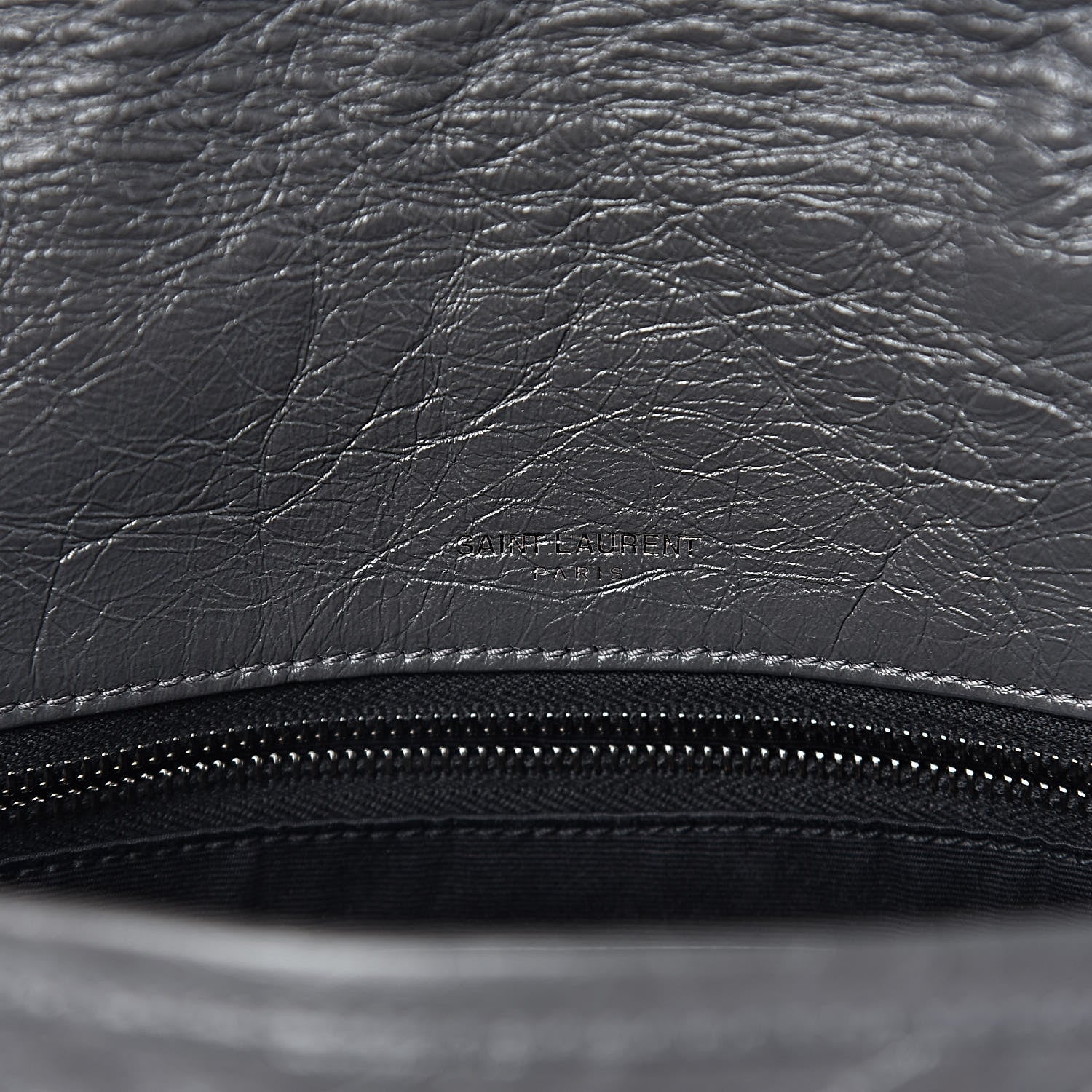 Saint Laurent Crinkled Calfskin Matelasse Monogram Medium Niki Chain Satchel Fog 7 of 10