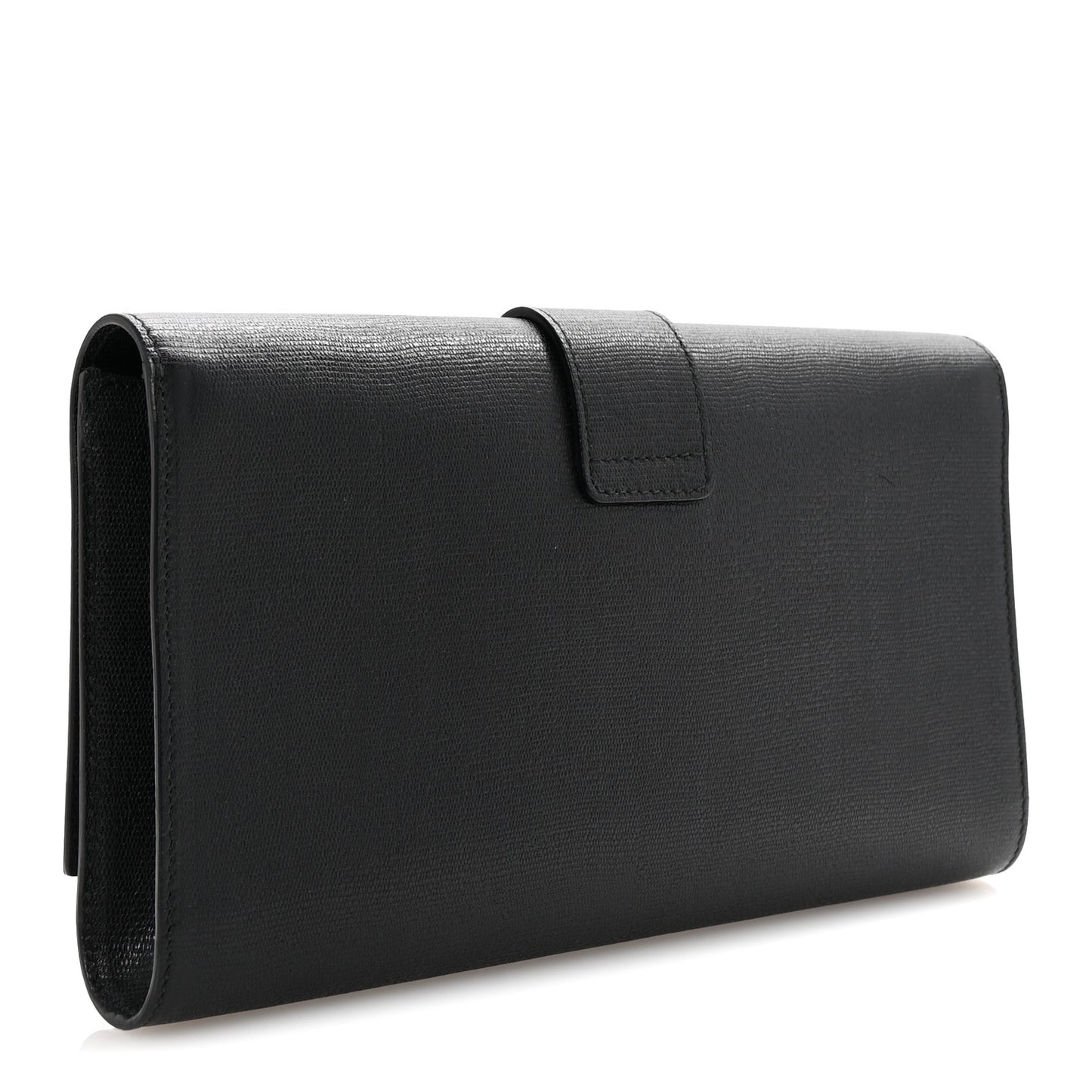 Textured Calfskin Classic Y Ligne Clutch Black