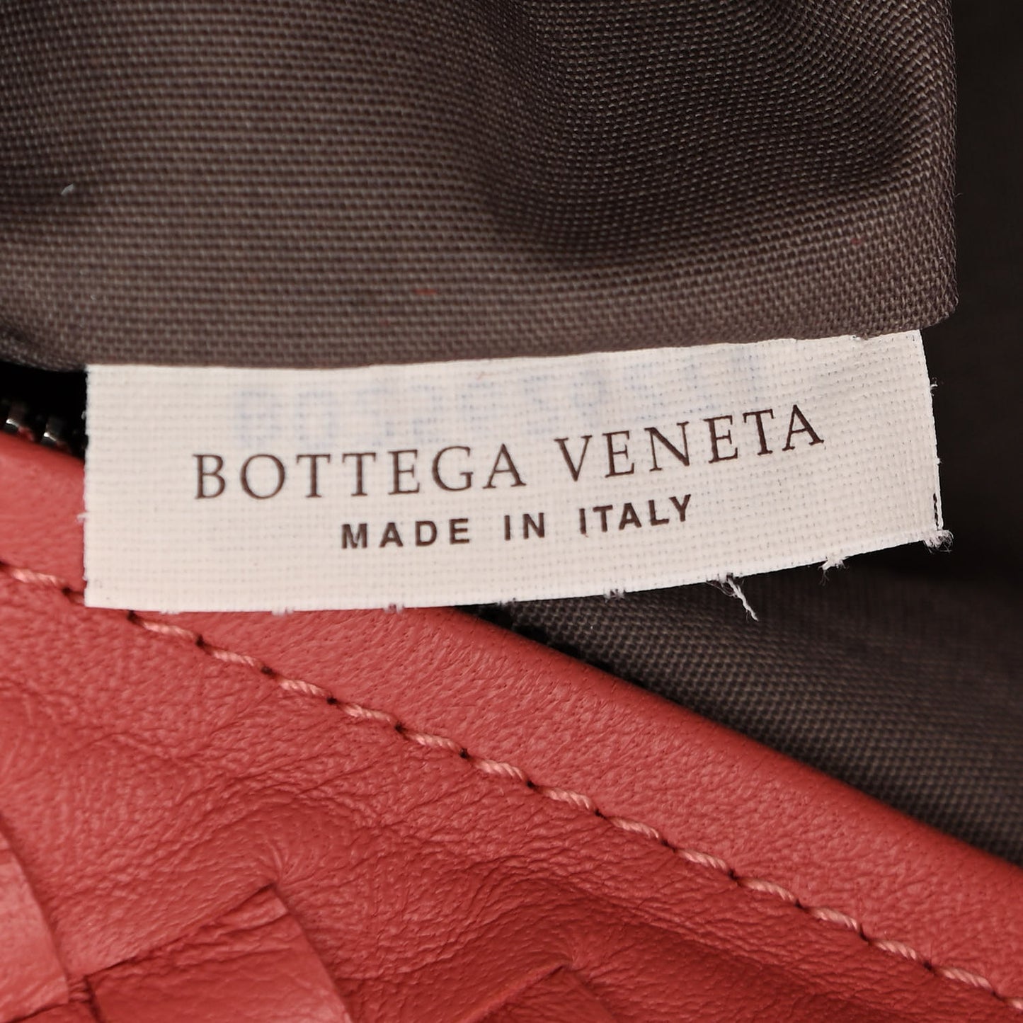 Nappa Intrecciato Large Capri Tote Corallo