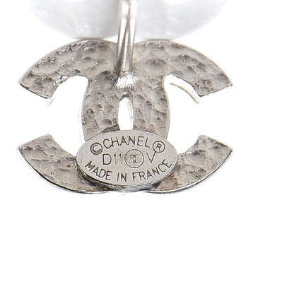 Chanel Crystal Mini Timeless CC Earrings Silver 4 of 4