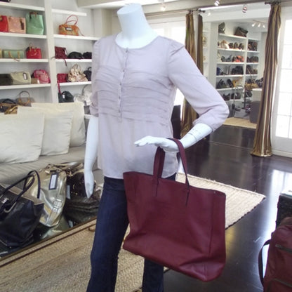 Burberry Leather Large Tote Red 2 of 10