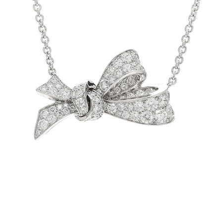 Graff 18K White Gold Diamond Tilda's Bow Pendant Necklace 4 of 7