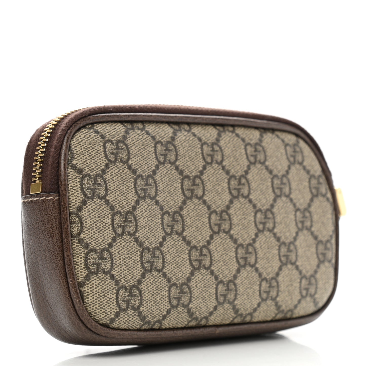 GG Supreme Monogram Ophidia Phone Case Wristlet Brown