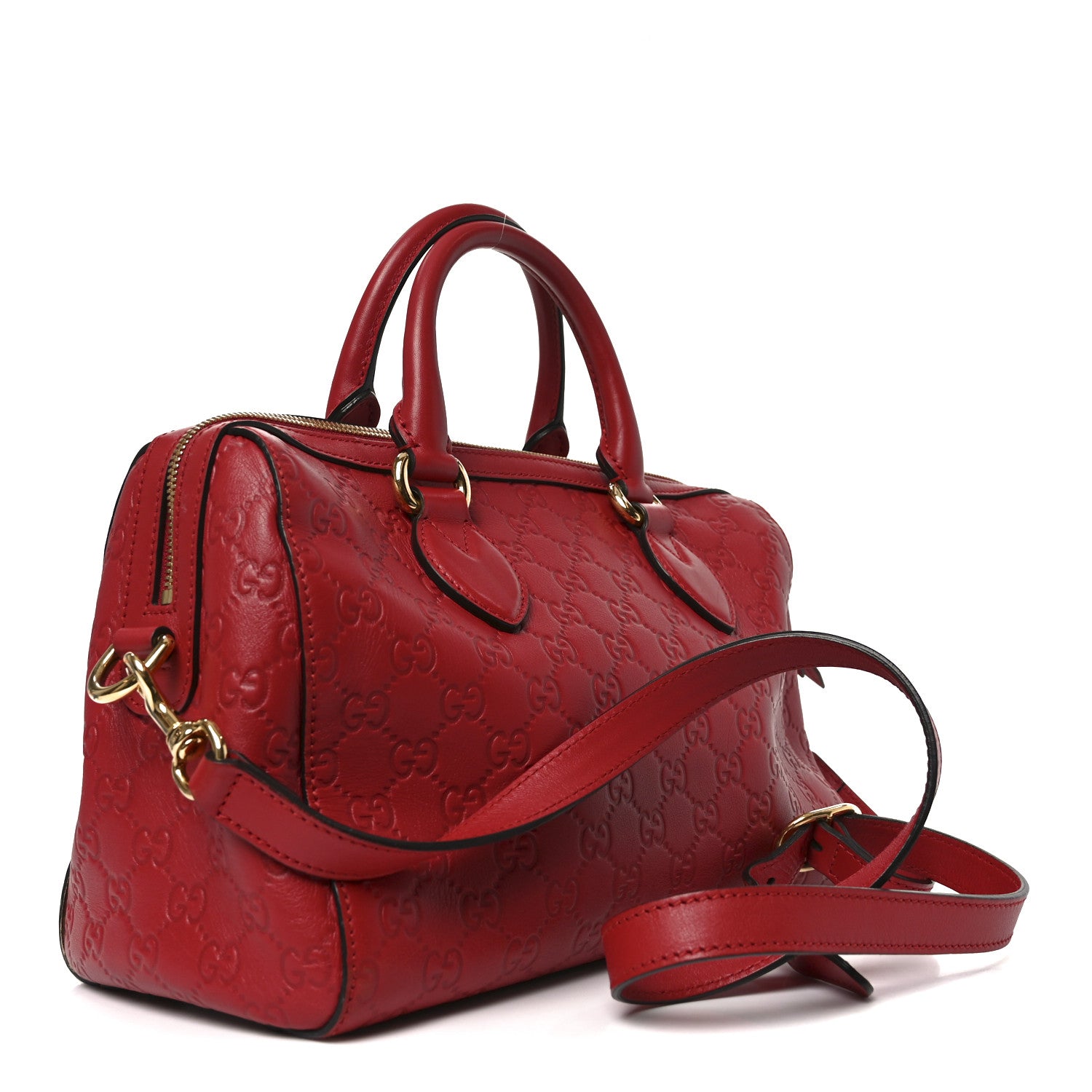 Gucci Guccissima Signature Boston Hibiscus Red 3 of 10
