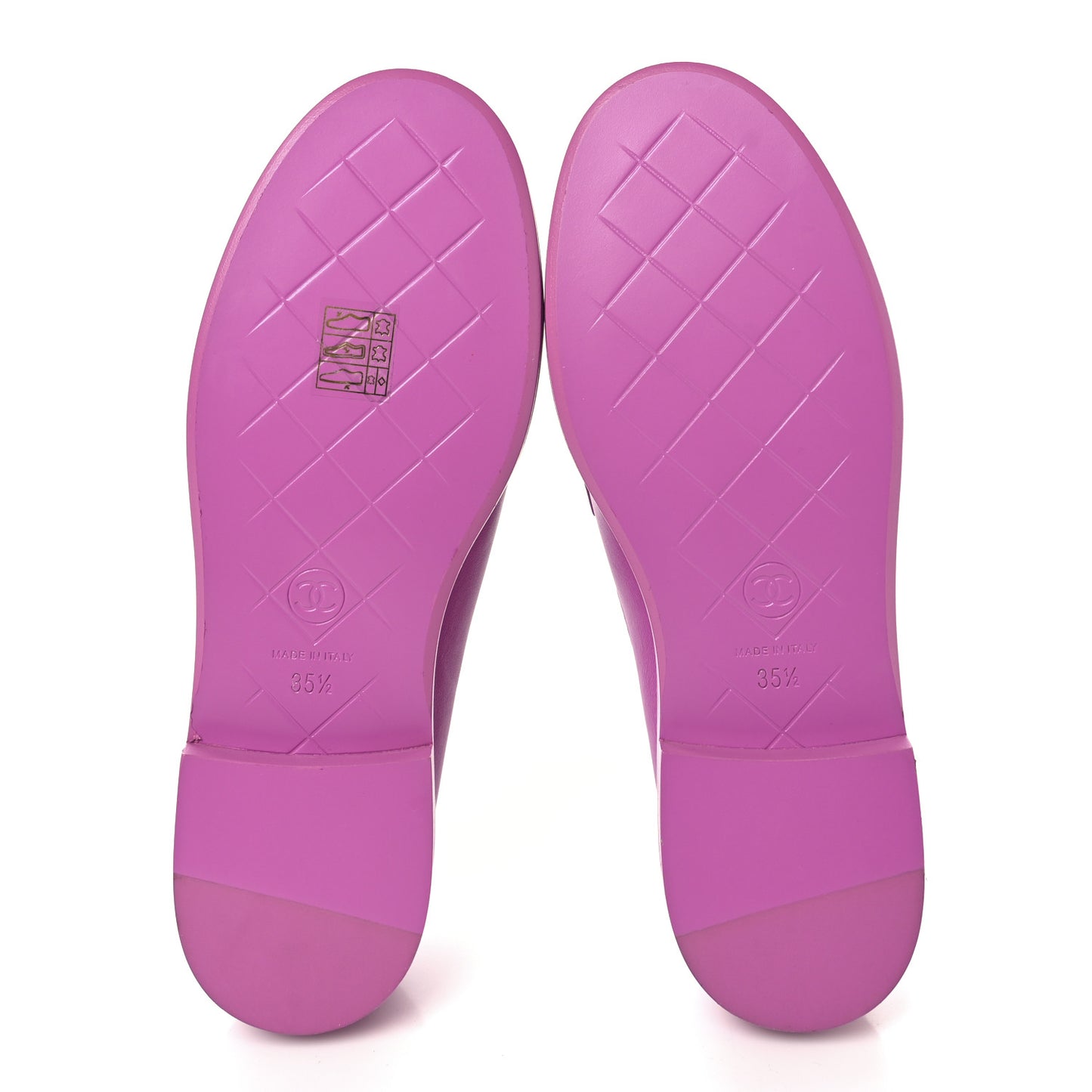Lambskin Quilted CC Turnlock Loafers 35.5 Fuchsia
