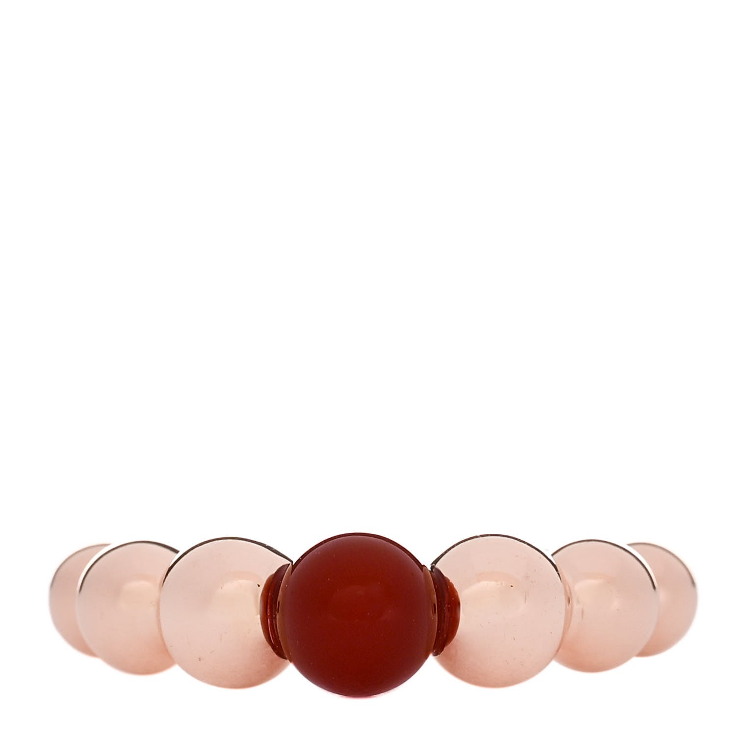 Van Cleef & Arpels 18K Rose Gold Carnelian Perlee Couleurs Variation Ring 52 6 1 of 5