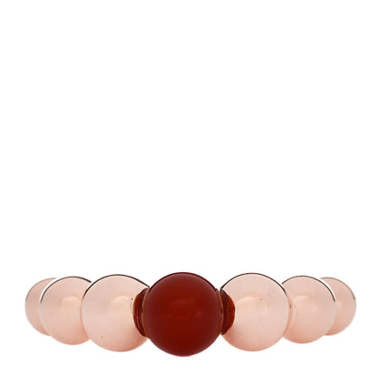 Van Cleef & Arpels 18K Rose Gold Carnelian Perlee Couleurs Variation Ring 52 6 1 of 5