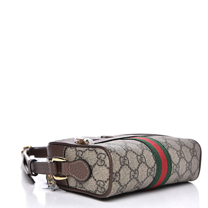 Gucci GG Supreme Monogram Web Mini Ophidia Shoulder Bag Brown 4 of 10
