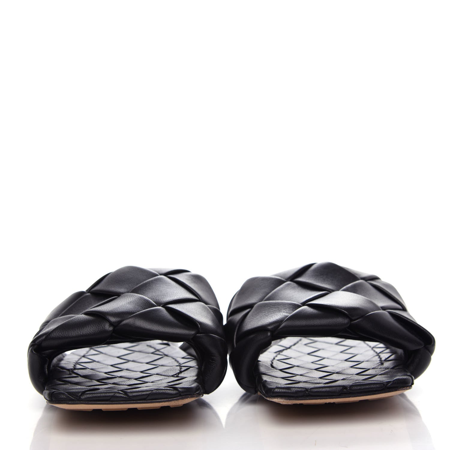 Bottega Veneta Nappa Maxi Intrecciato Lido Flat Sandals 36.5 Black 2 of 9