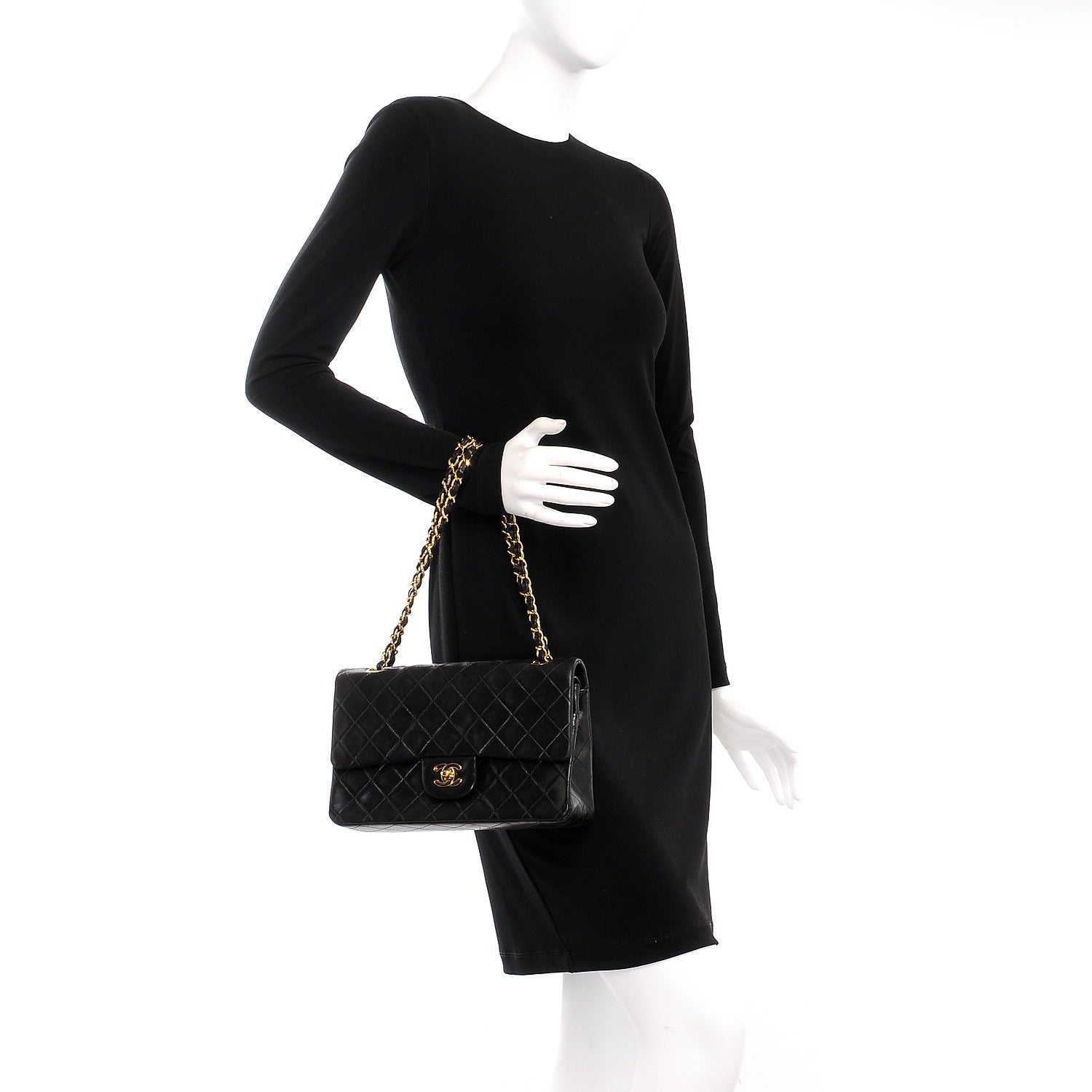 Chanel Lambskin Quilted Medium Double Flap Black 3 of 10