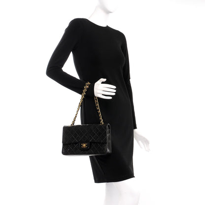 Chanel Lambskin Quilted Medium Double Flap Black 3 of 10
