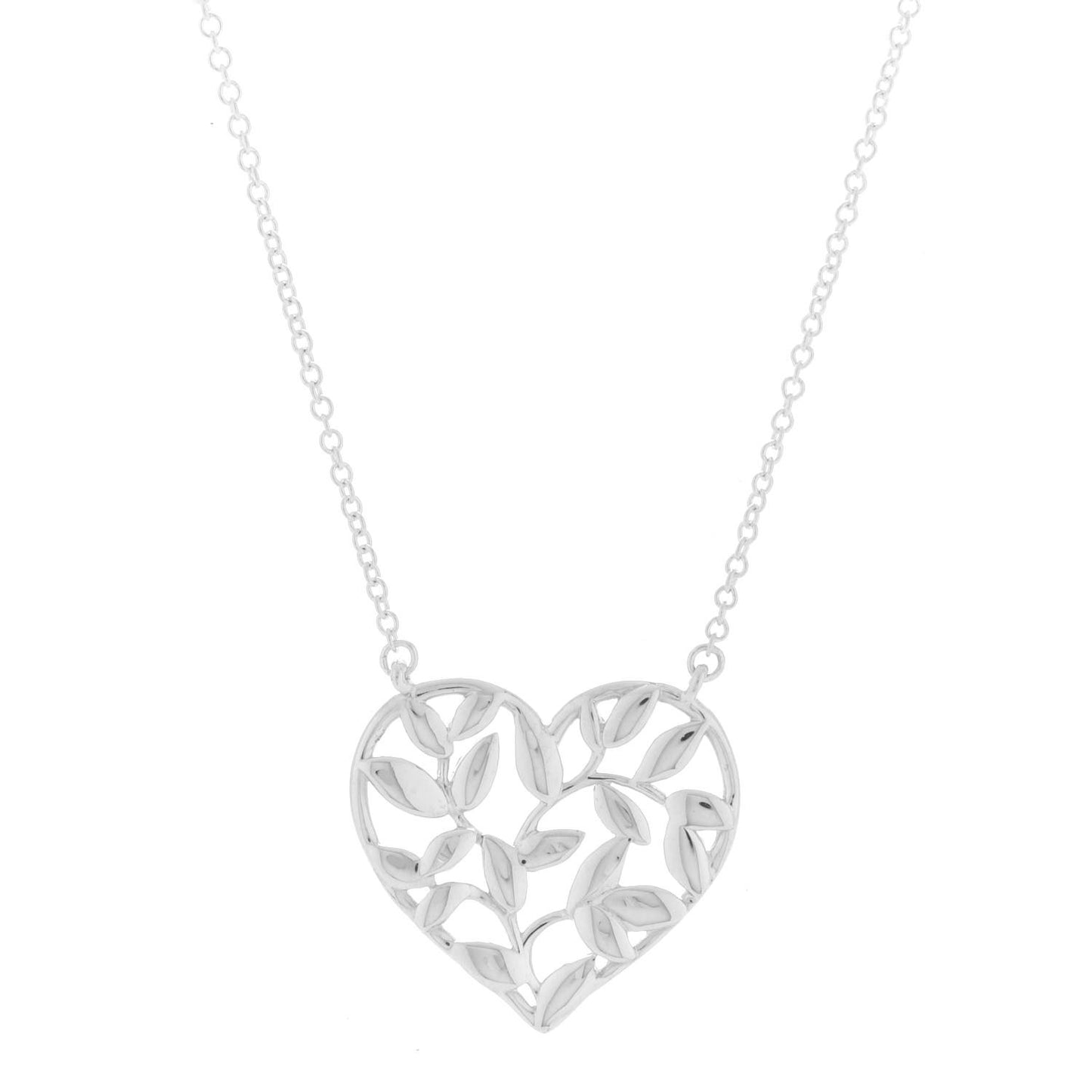 Sterling Silver Paloma Picasso Olive Leaf Heart Pendant Necklace