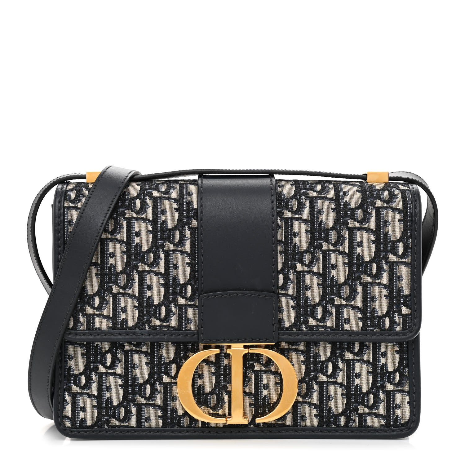 Christian Dior Oblique 30 Montaigne Flap Bag Blue 1 of 8
