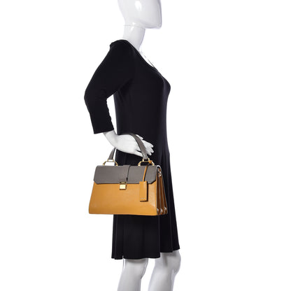 Miu Miu Goatskin Bandoliera Madras Bi-Color Shoulder Bag Argilla Soleil 3 of 12