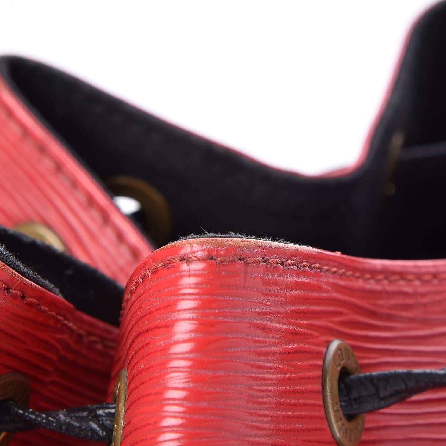 Louis Vuitton Epi Petit Bi-Color Noe Castillan Red Black 9 of 12