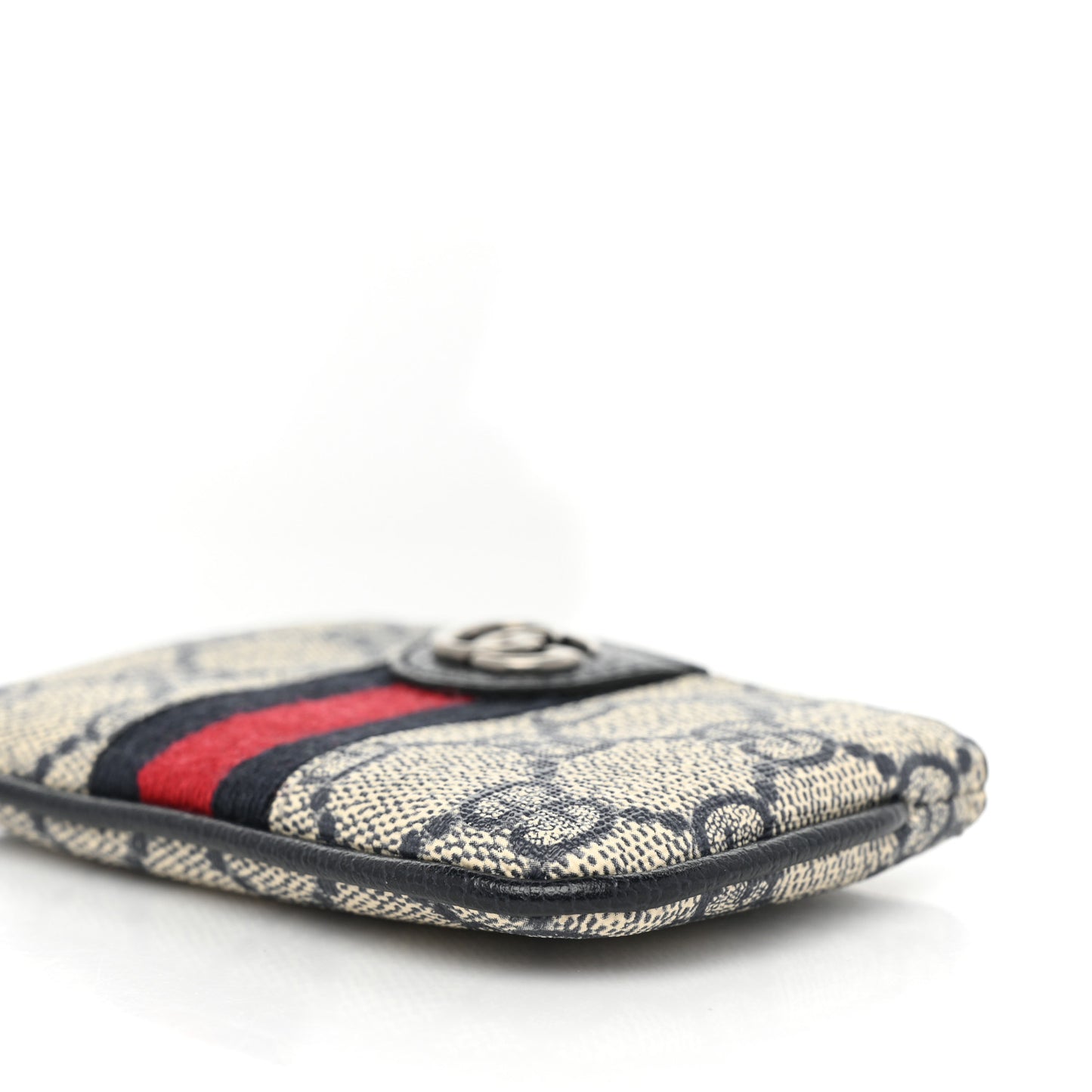GG Supreme Monogram Web Ophidia Key Case Beige Blue