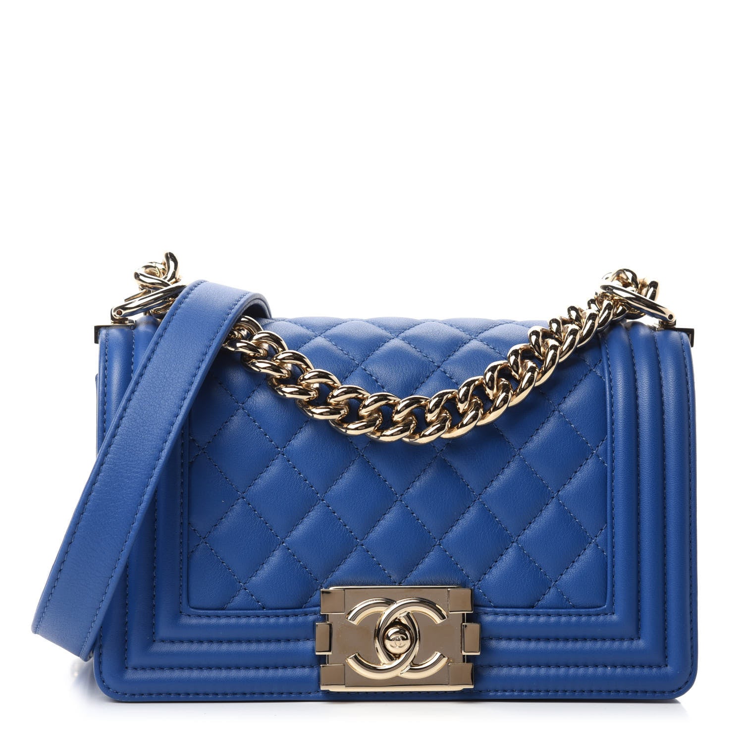 Chanel Calfskin Quilted Small Boy Flap Blue 1 of 11