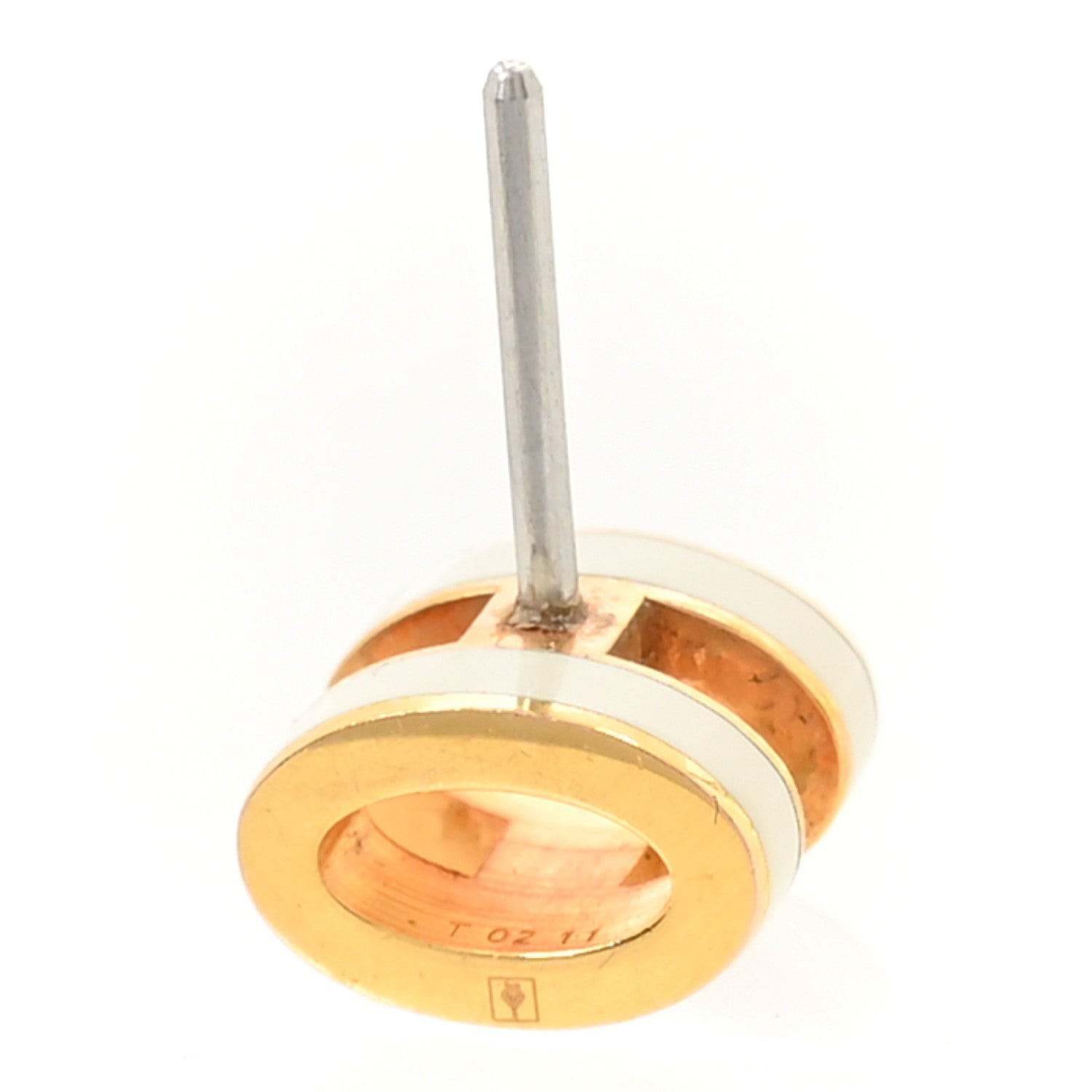 Hermes Gold Lacquered Mini Pop H Earrings White 4 of 7