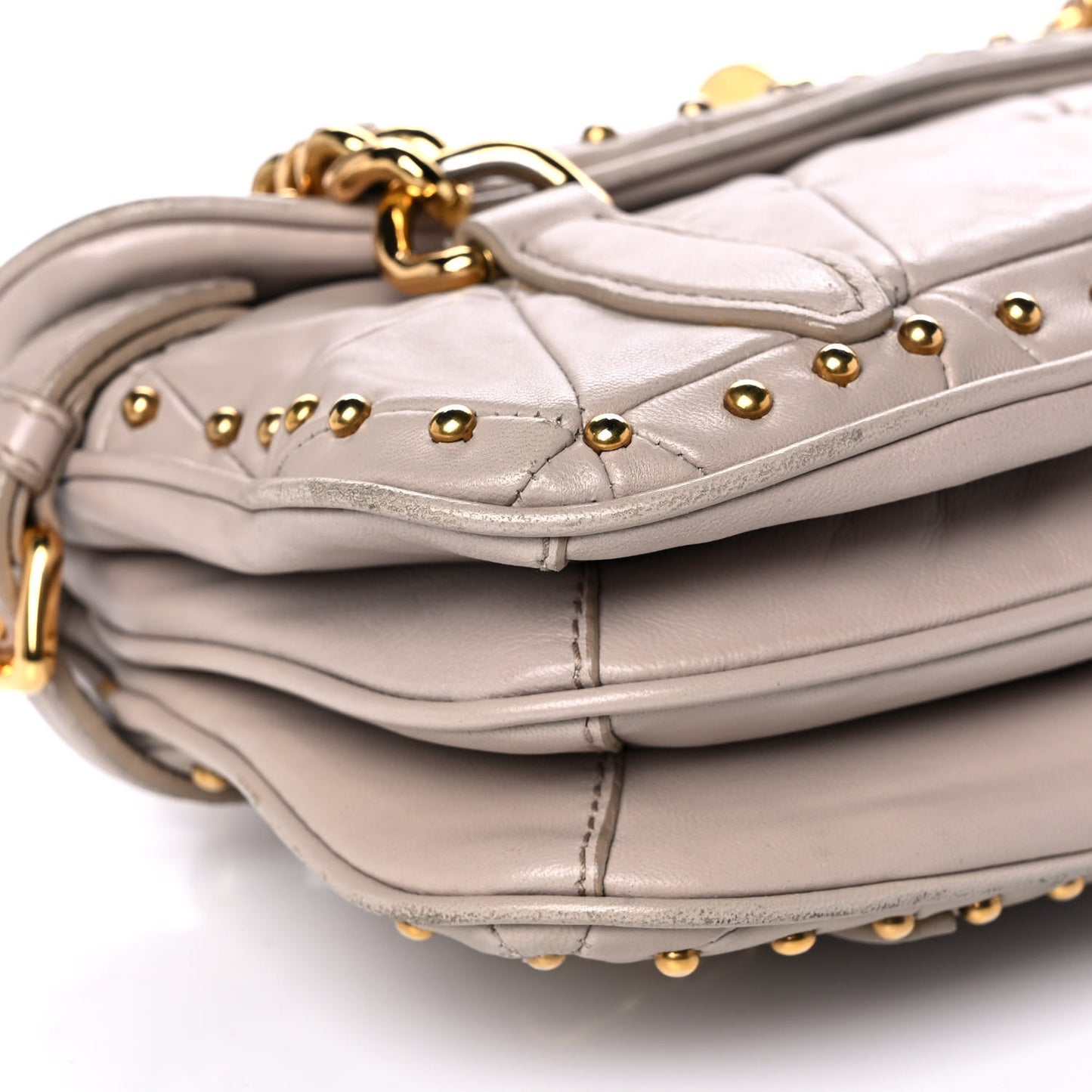 Nappa Quilted Studded Shoulder Bag Calce