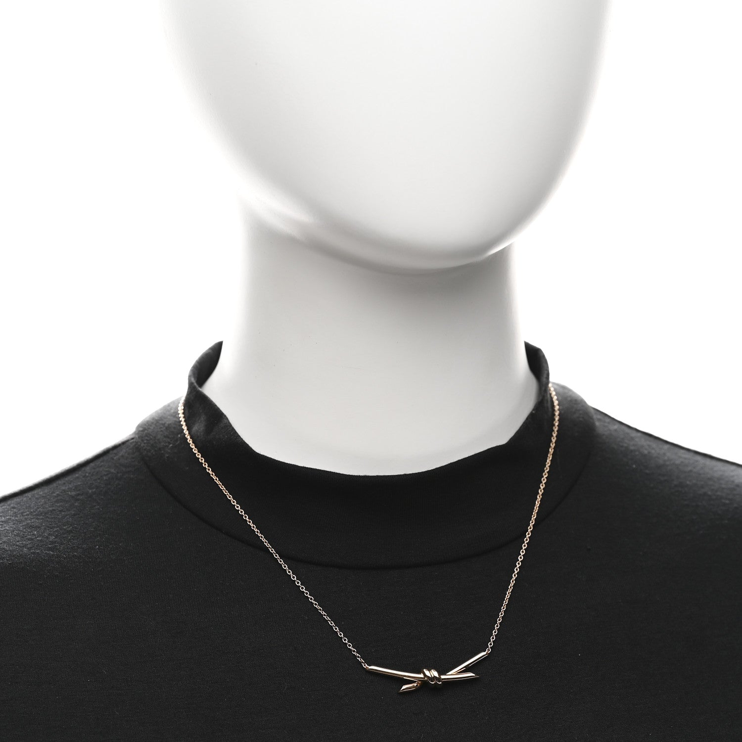 Tiffany 18K Rose Gold Knot Necklace 2 of 5