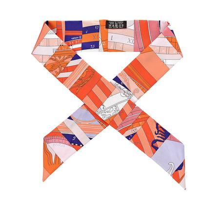 Hermes Silk Astrologie Nouvelle Twilly Corail Ultraviolet Terracotta 1 of 4