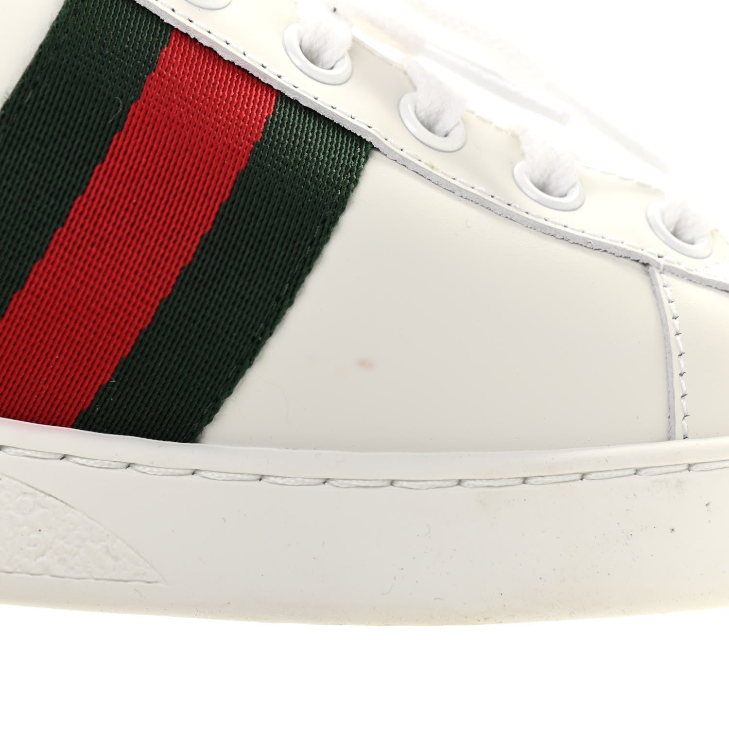 Gucci Calfskin Ayers Bee Embroidered Womens Ace Sneakers 38 White Green 10 of 11