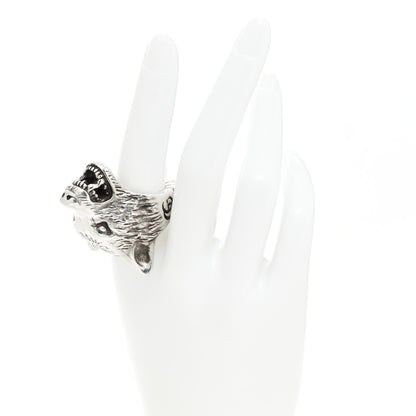 Gucci Sterling Silver Large Anger Forest Wolf Head Ring 65 11 2 of 7