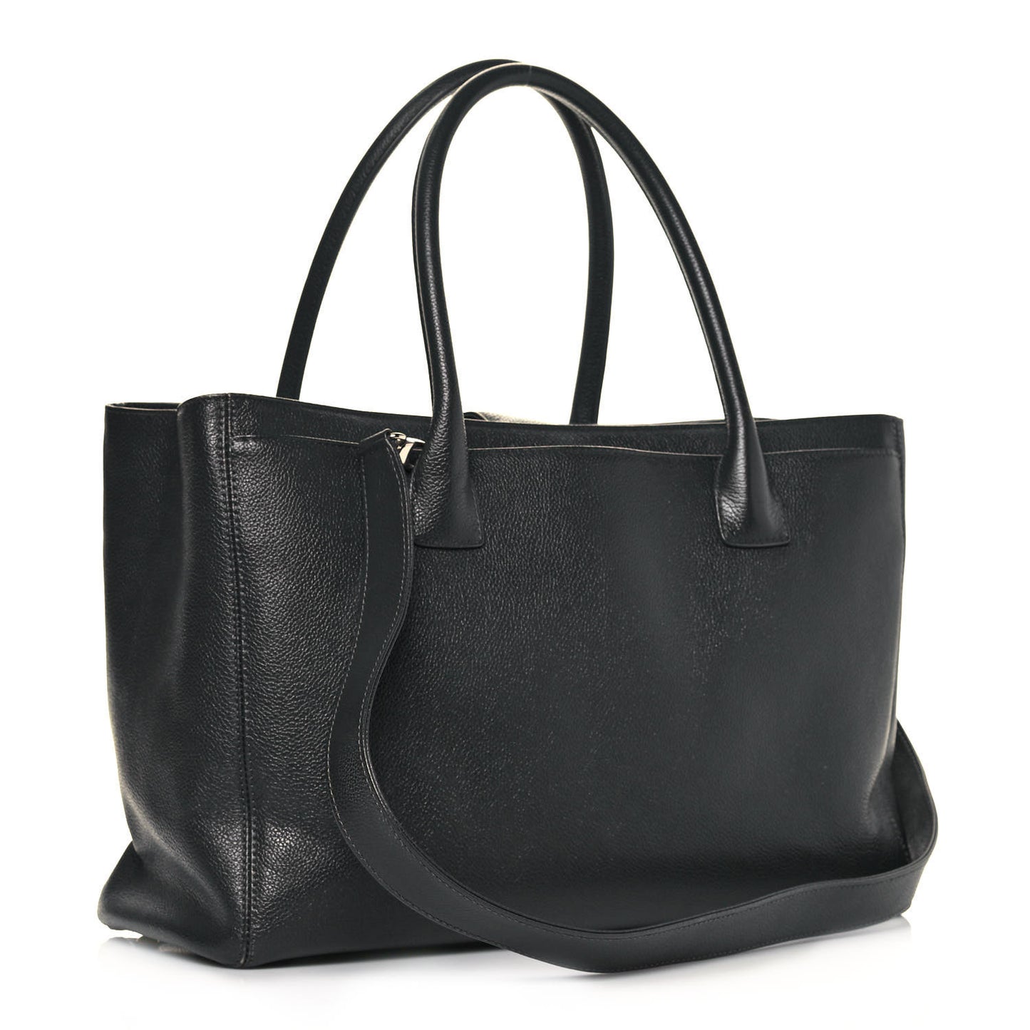 Calfskin Cerf Executive Shopper Tote Anthracite