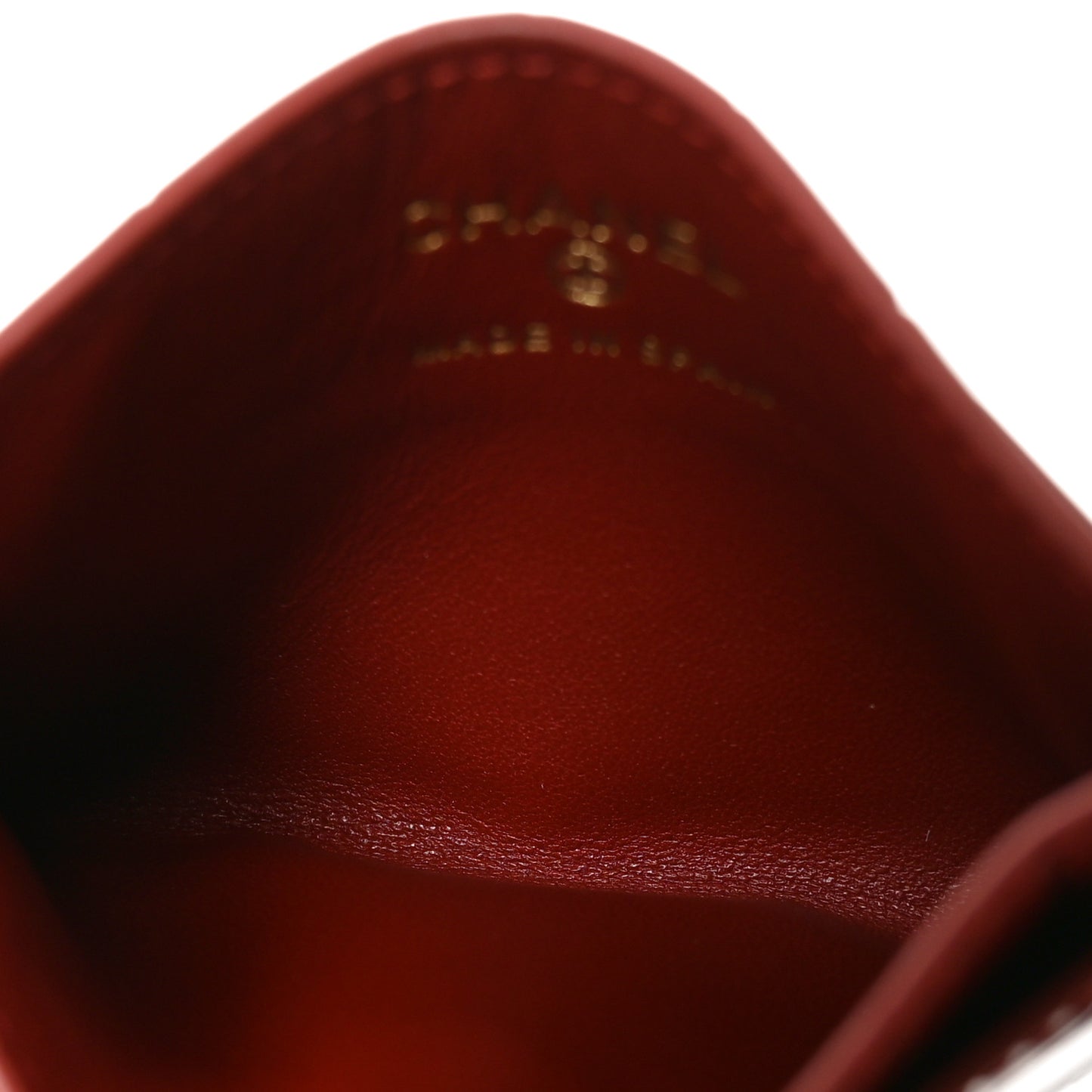 Calfskin Crocodile Embossed Crococo Card Holder Burgundy