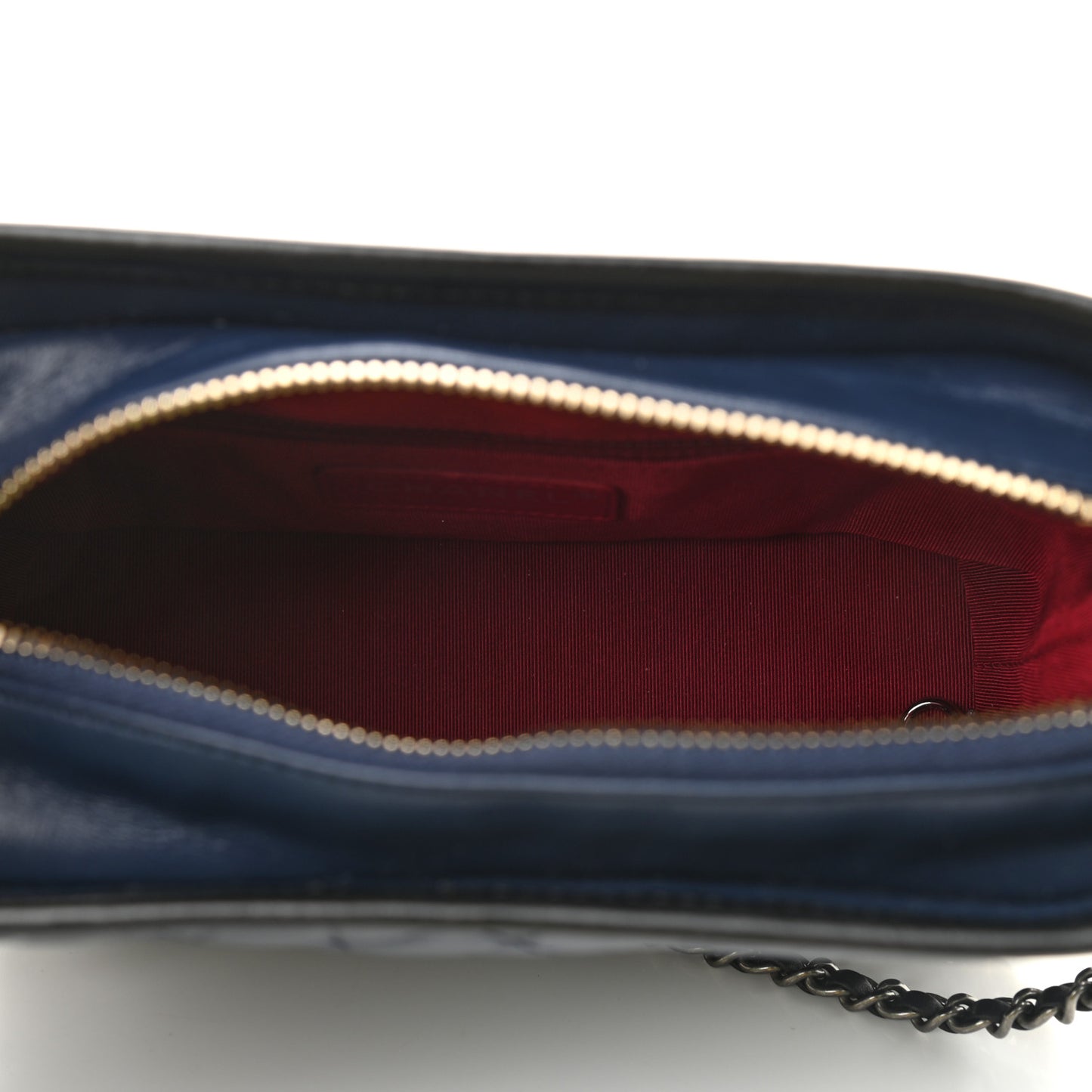Aged Calfskin Quilted Small Gabrielle Hobo Navy Black