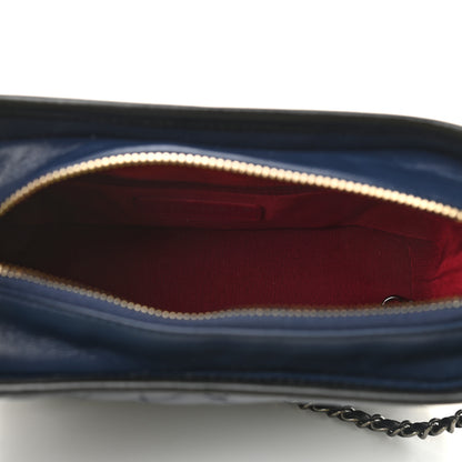 Chanel Aged Calfskin Quilted Small Gabrielle Hobo Navy Black 5 of 9
