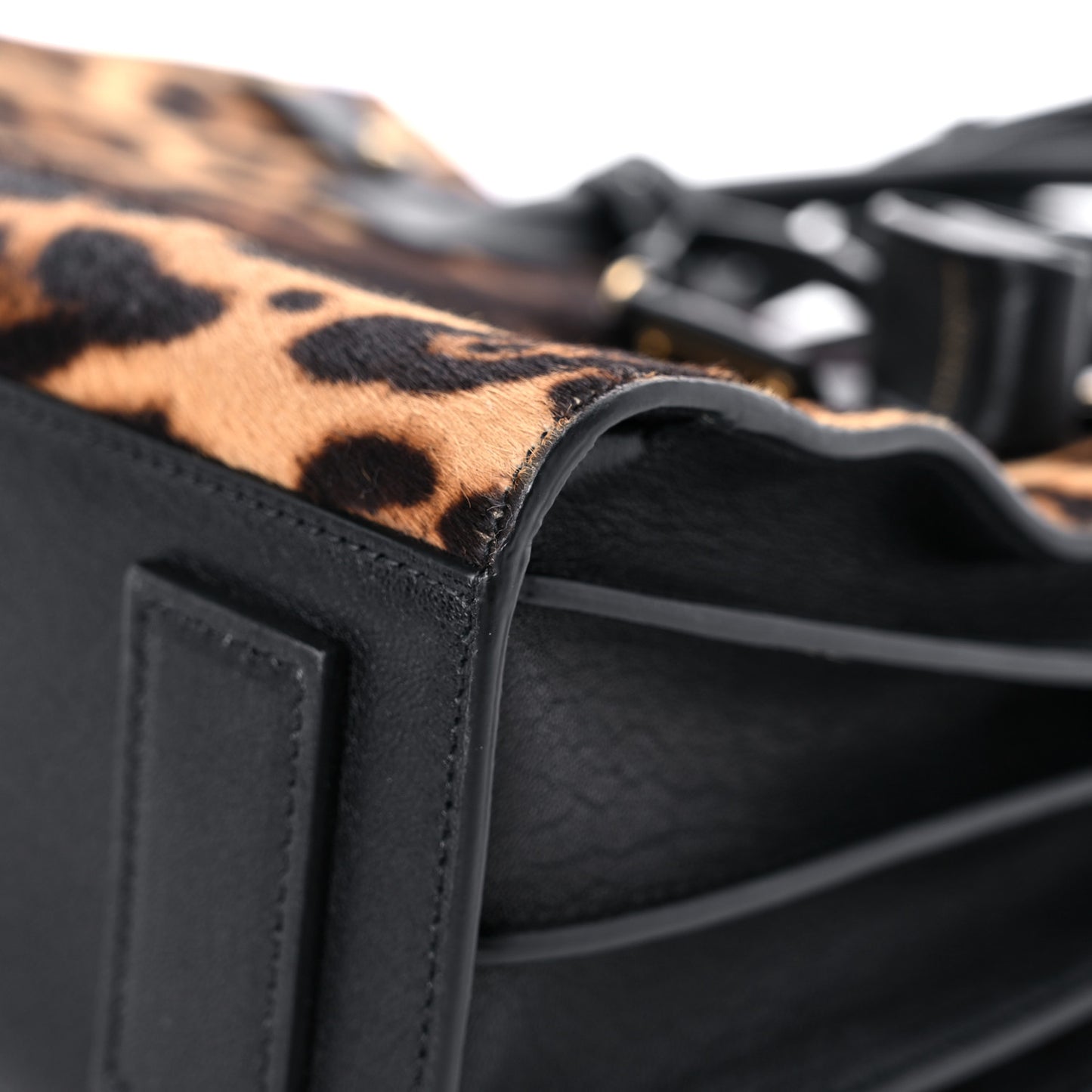Pony Effect Calfskin Leopard Print Baby Supple Sac De Jour