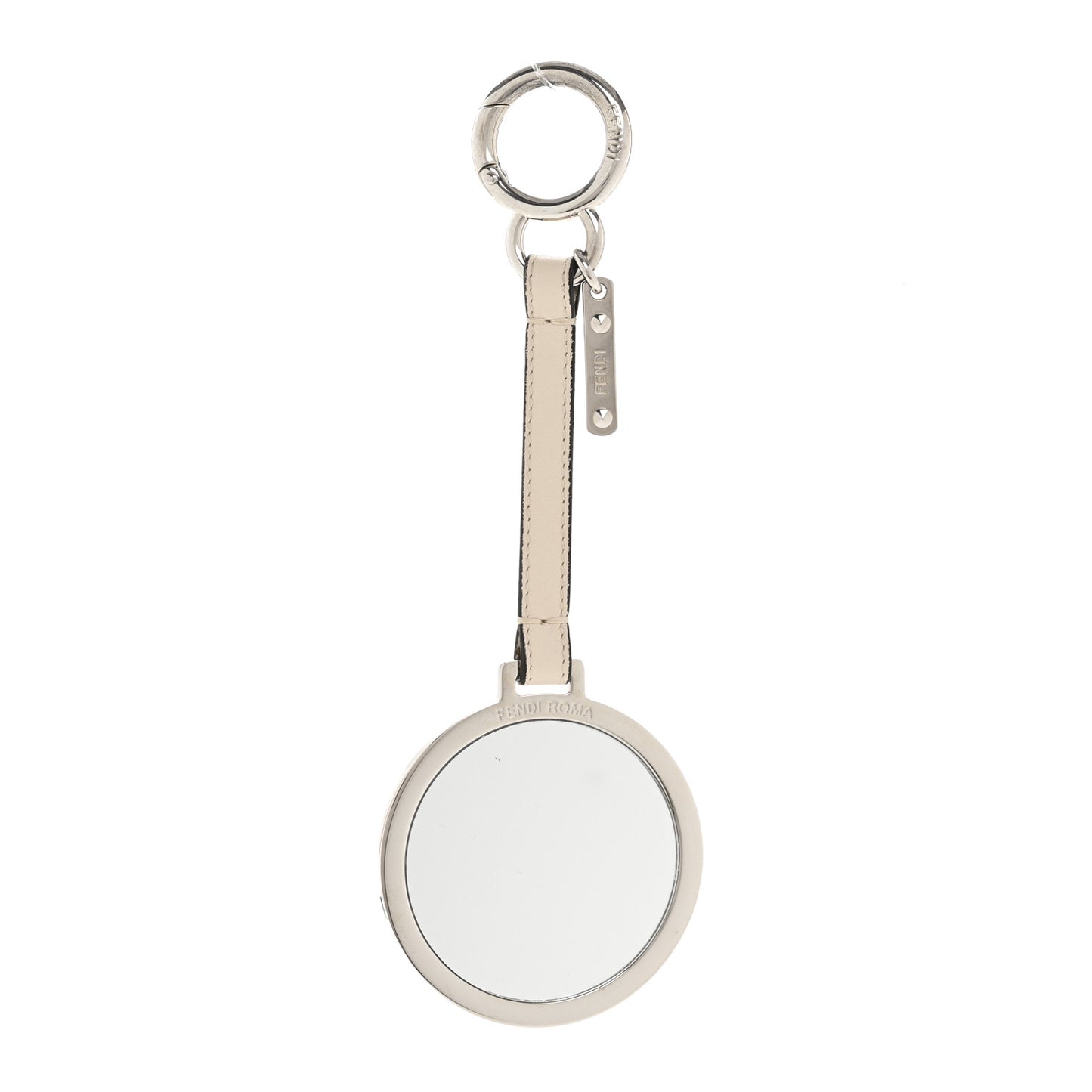 Calfskin Flowerland Mirror Bag Charm Beige Multicolor