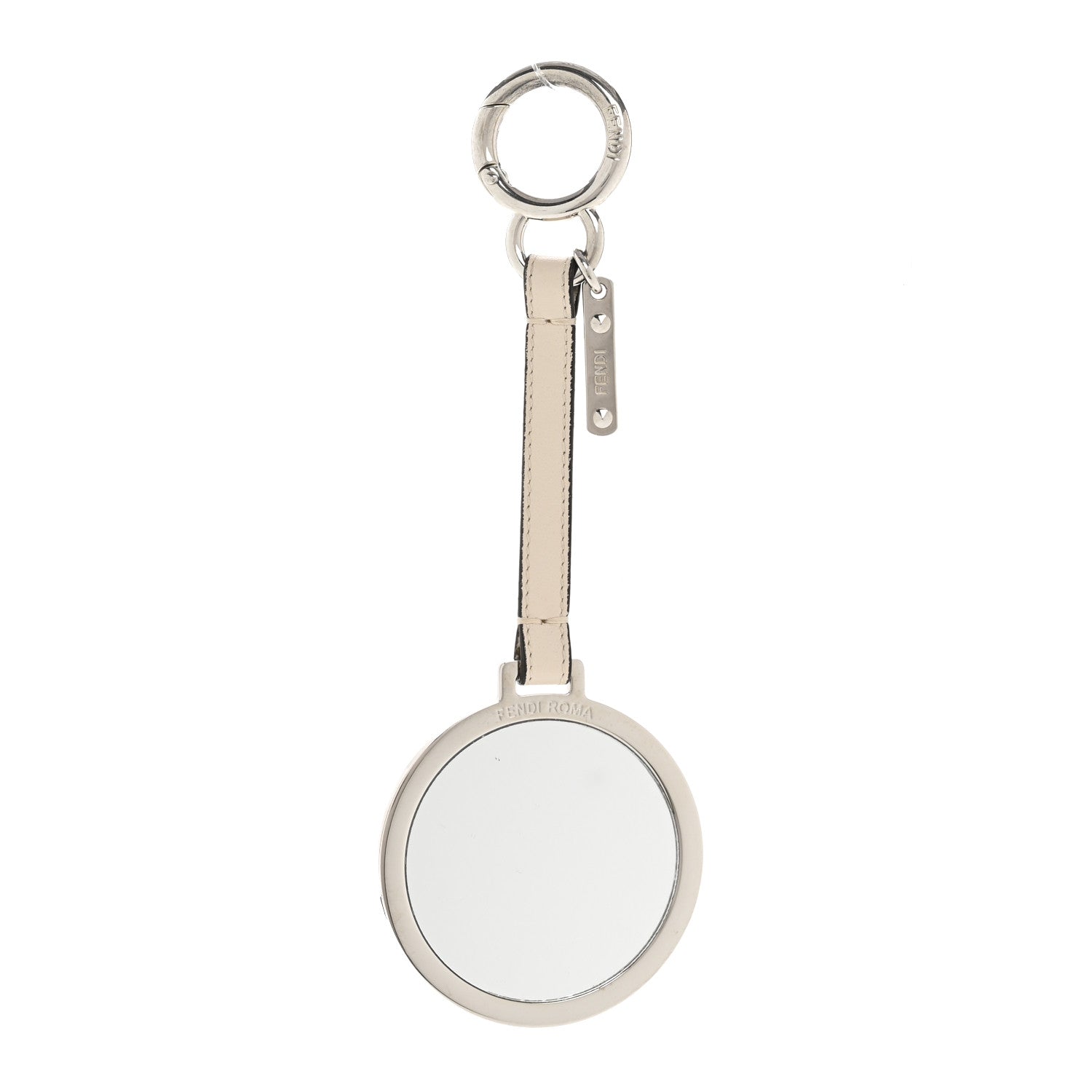 Fendi Calfskin Flowerland Mirror Bag Charm Beige Multicolor 2 of 8