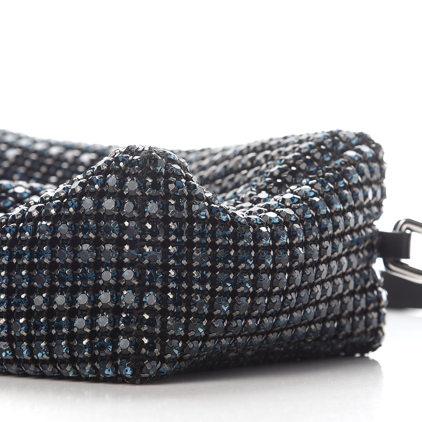 Mesh Crystal Rhinestone Mini Heiress Pouch Navy