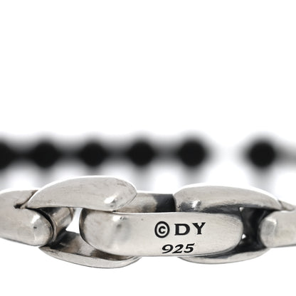 David Yurman Sterling Silver Black Onyx Blue Sapphire 4mm Spiritual Beads Evil Eye Bracelet 3 of 3