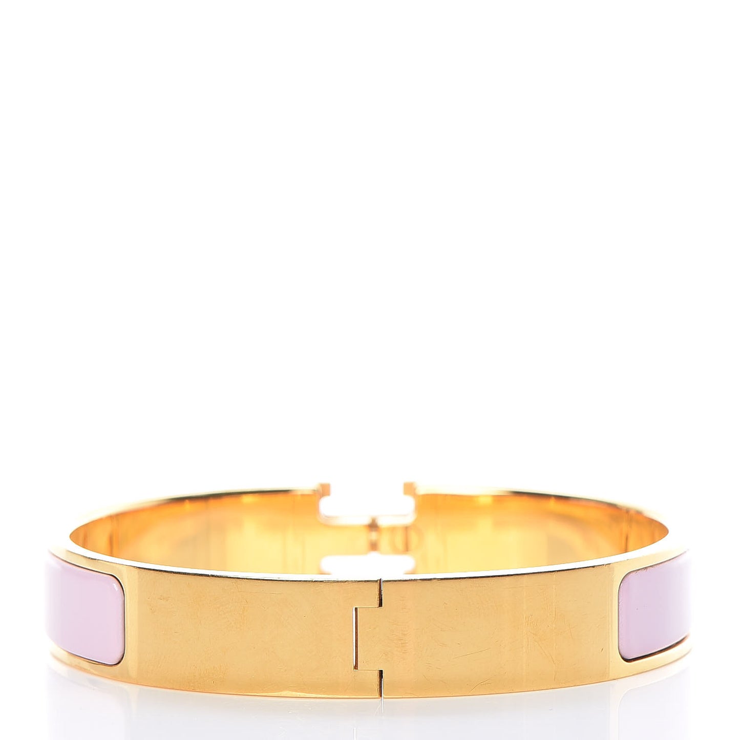 Enamel Narrow Clic Clac H Bracelet GM Rose Dragee