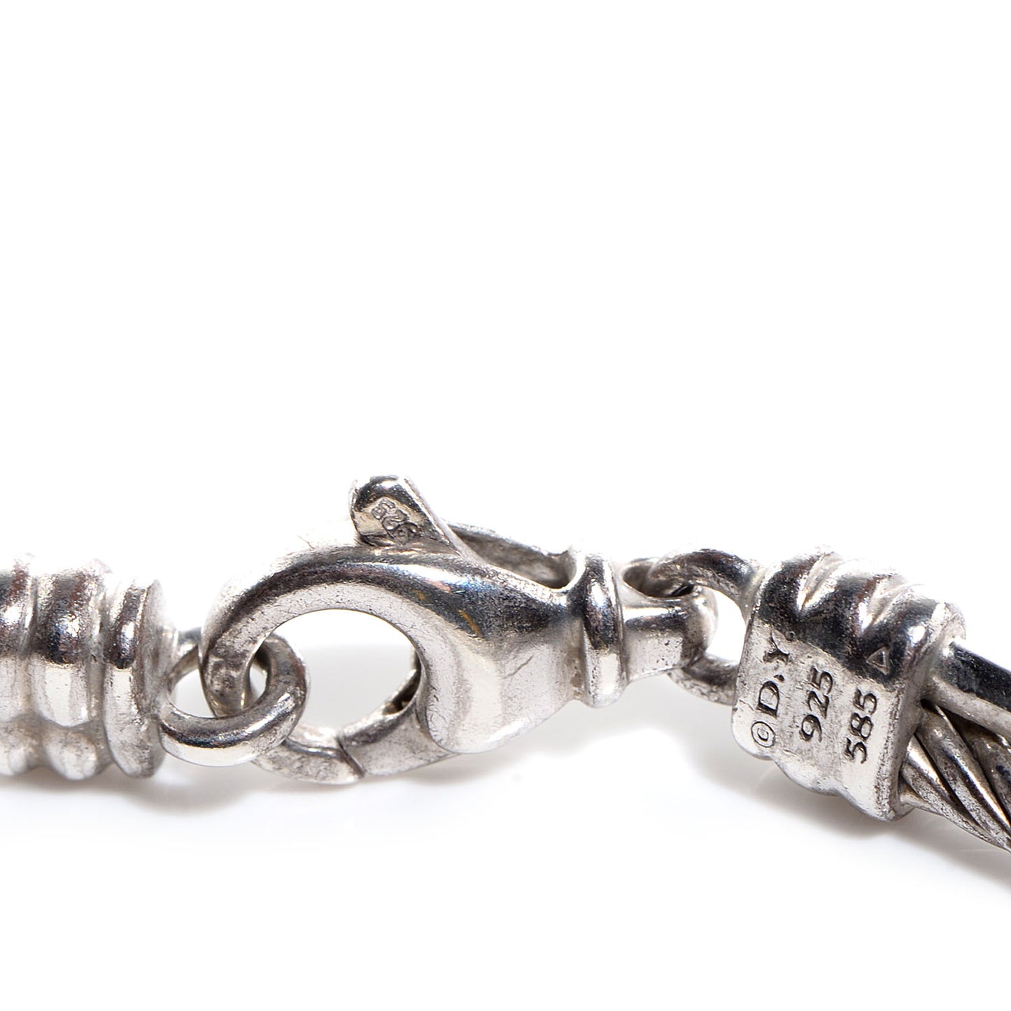 Sterling Silver 14k White Gold Pave Diamond Crossover Bracelet