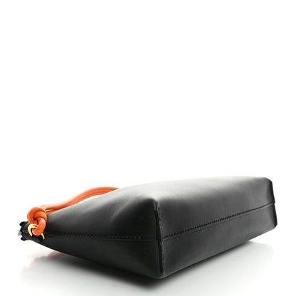 Loewe Calfskin Flamenco Knot Pouch Black Bright Orange 4 of 7